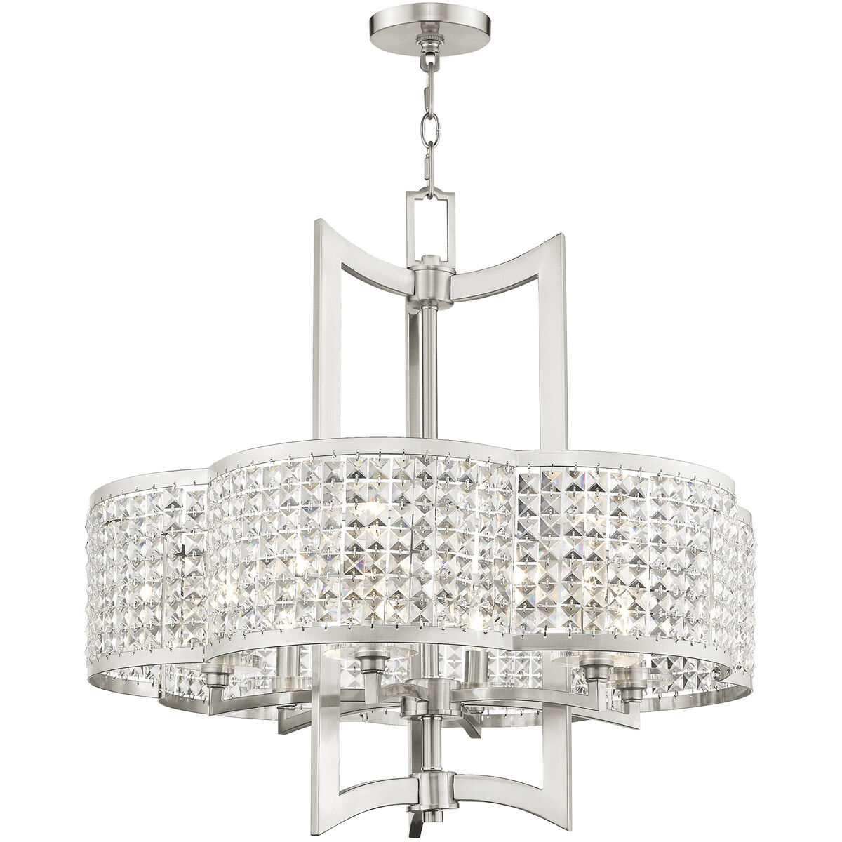Grammercy 6 Light 26 inch Brushed Nickel Chandelier Ceiling Light