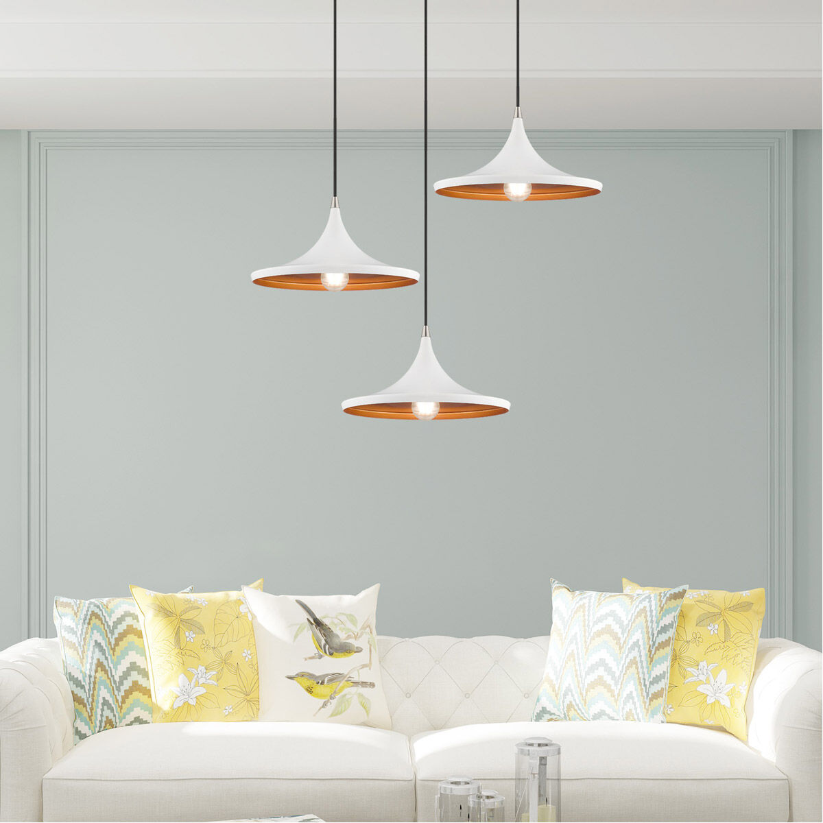 Allison 1 Light 14 inch White Mini Pendant Ceiling Light