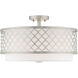 Arabesque 3 Light 18 inch Brushed Nickel Semi-Flush Mount Ceiling Light