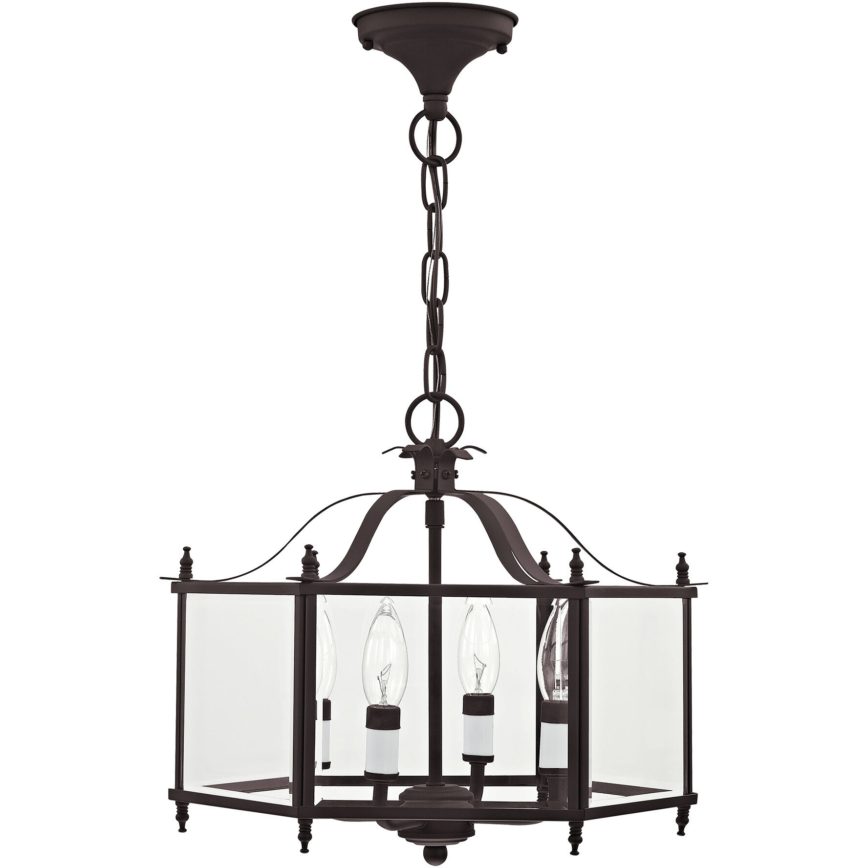 Livingston 4 Light 16 inch Bronze Convertible Pendant/Ceiling Mount Ceiling Light