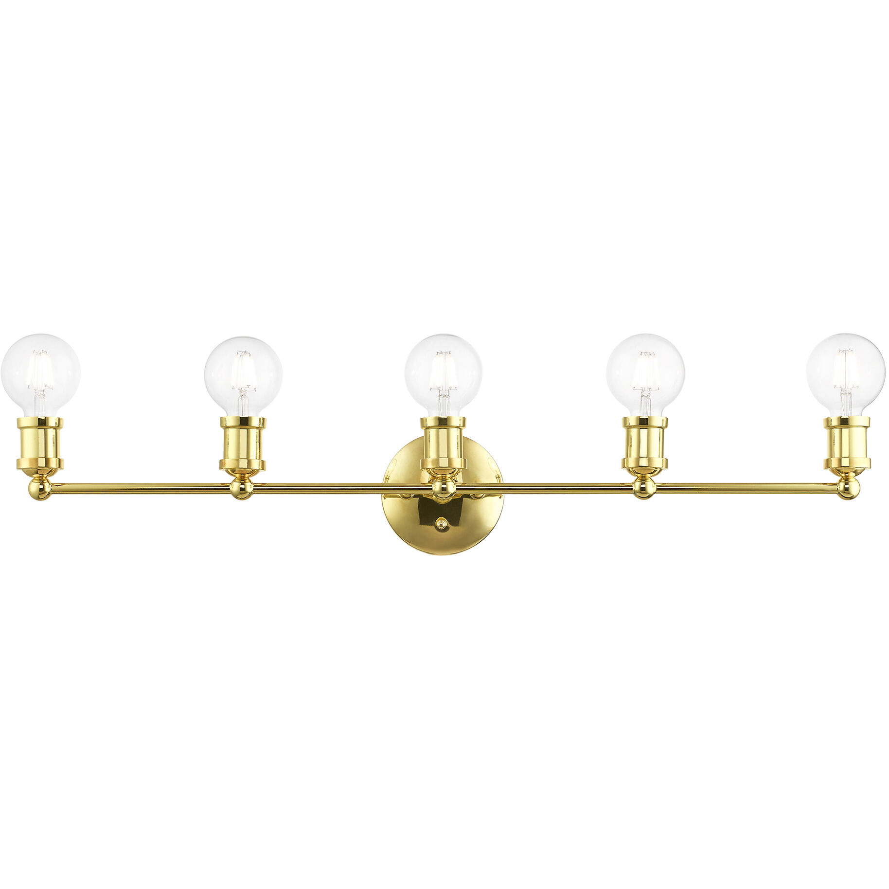 Lansdale 5 Light 34 inch Polished Brass Vanity Sconce Wall Light, Large