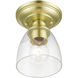 Montgomery 1 Light 5 inch Satin Brass Semi-Flush Ceiling Light, Petite