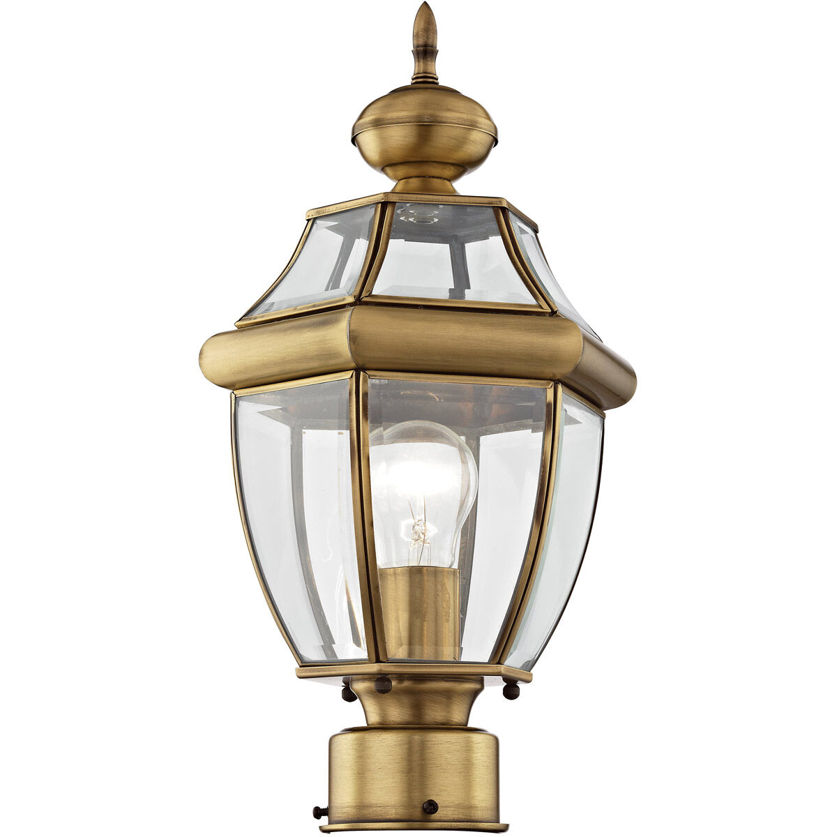 Monterey 1 Light 17 inch Antique Brass Outdoor Post Top Lantern