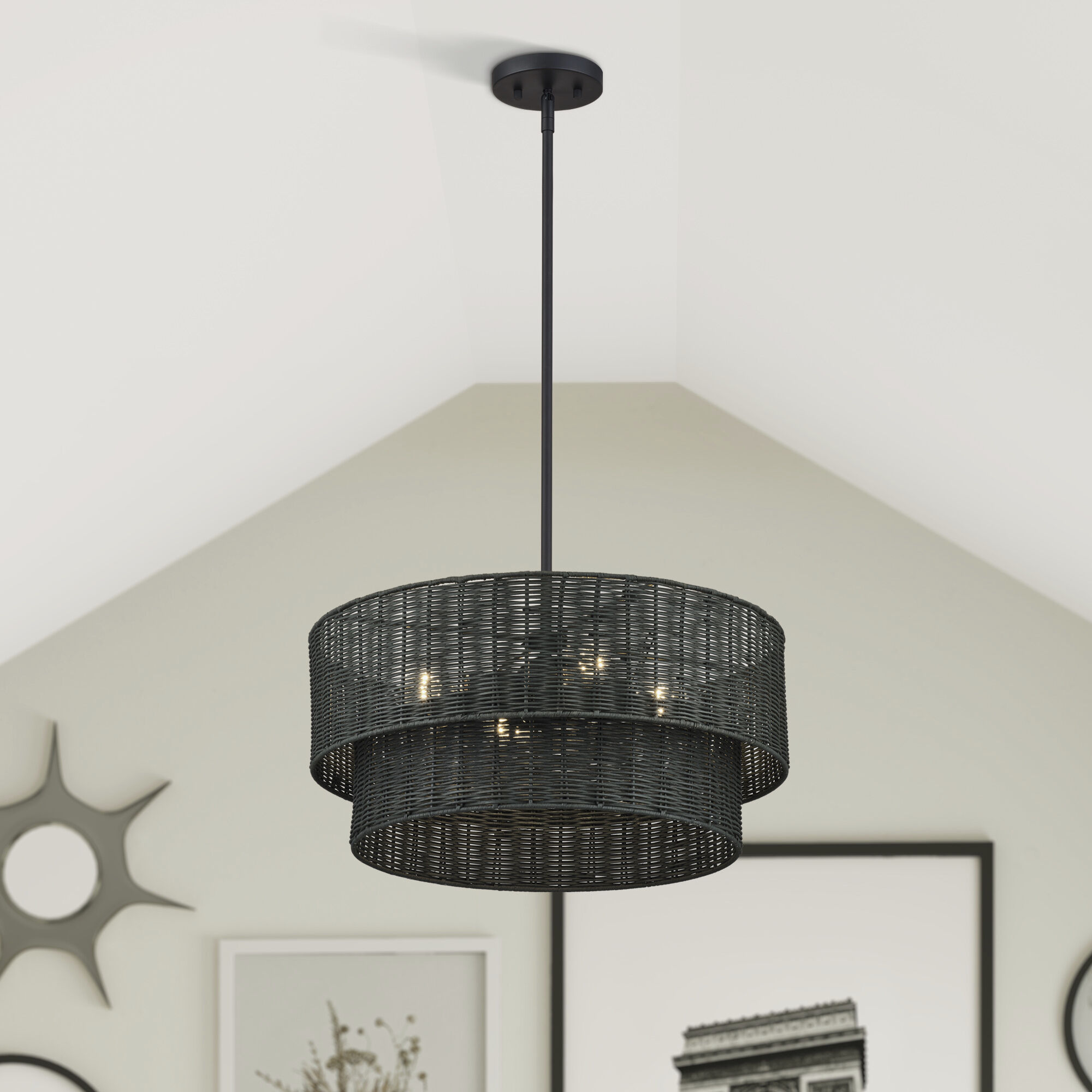 Weavington 4 Light 21 inch Black Pendant Chandelier Ceiling Light
