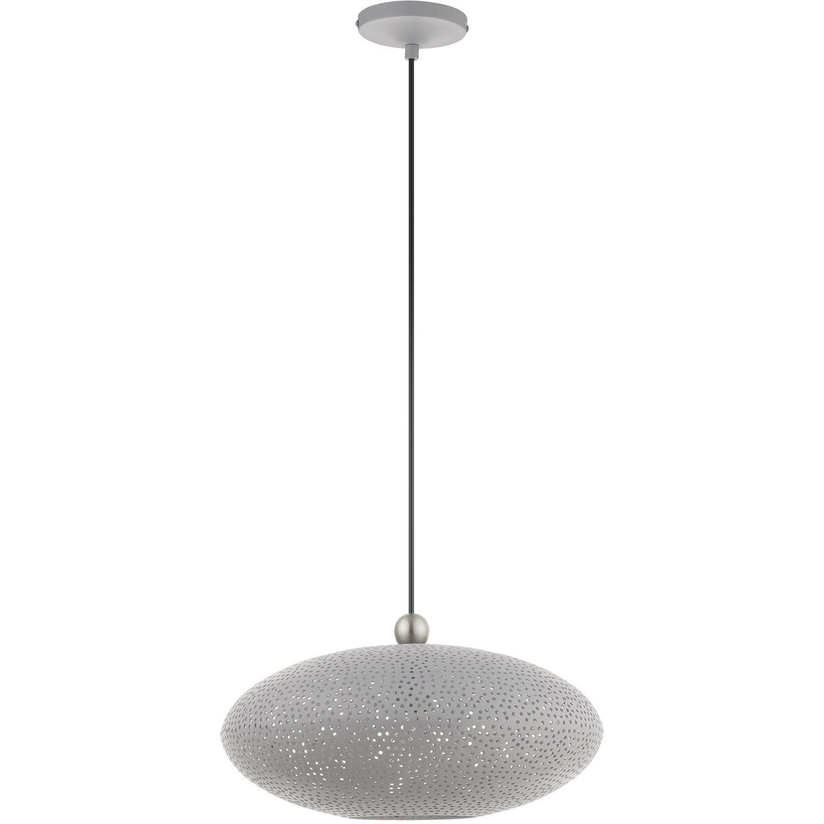 Dublin 1 Light 16 inch Nordic Gray with Brushed Nickel Accents Pendant Ceiling Light