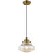Art Glass 1 Light 9 inch Antique Brass Mini Pendant Ceiling Light