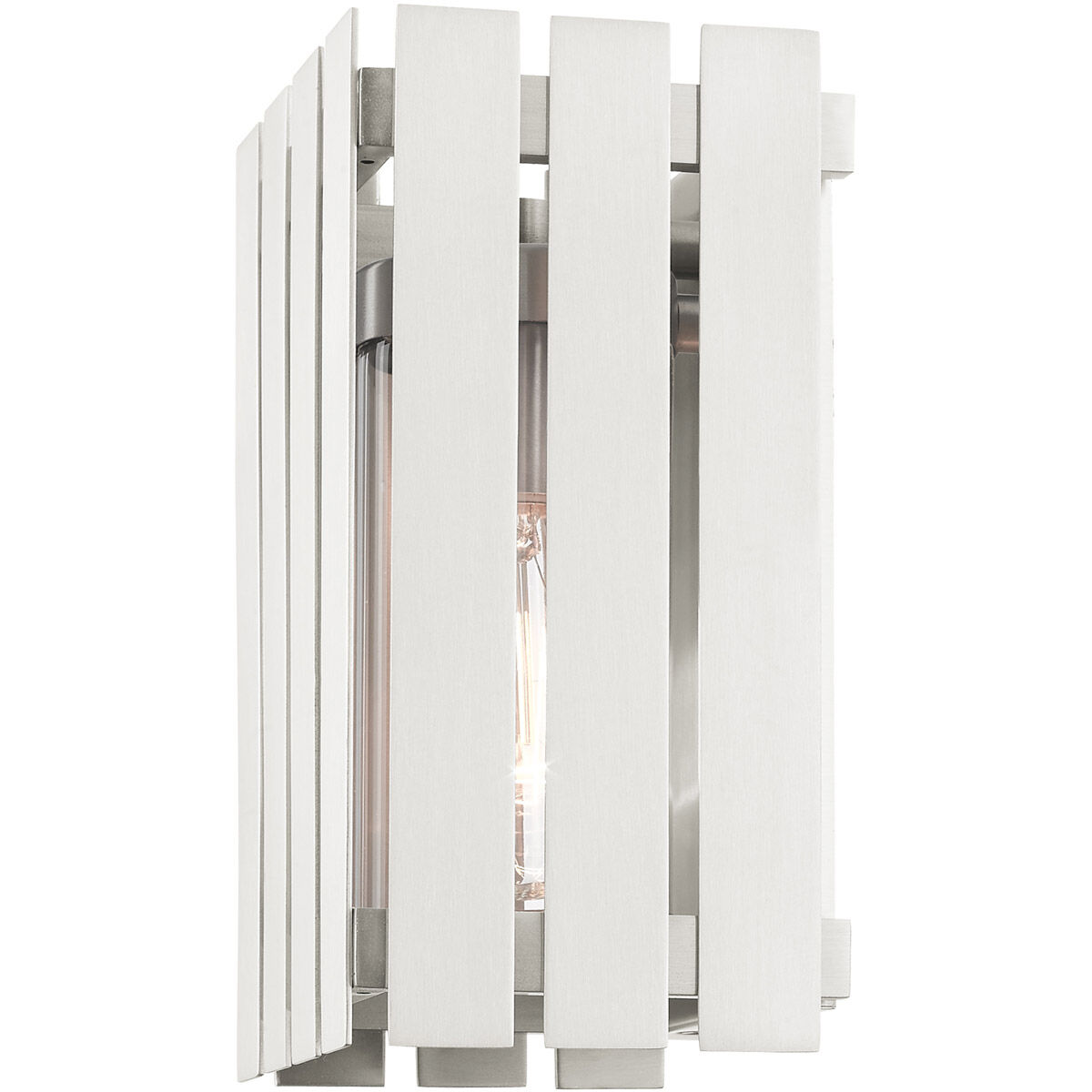 Greenwich 1 Light 10 inch Brushed Nickel Outdoor Wall Lantern