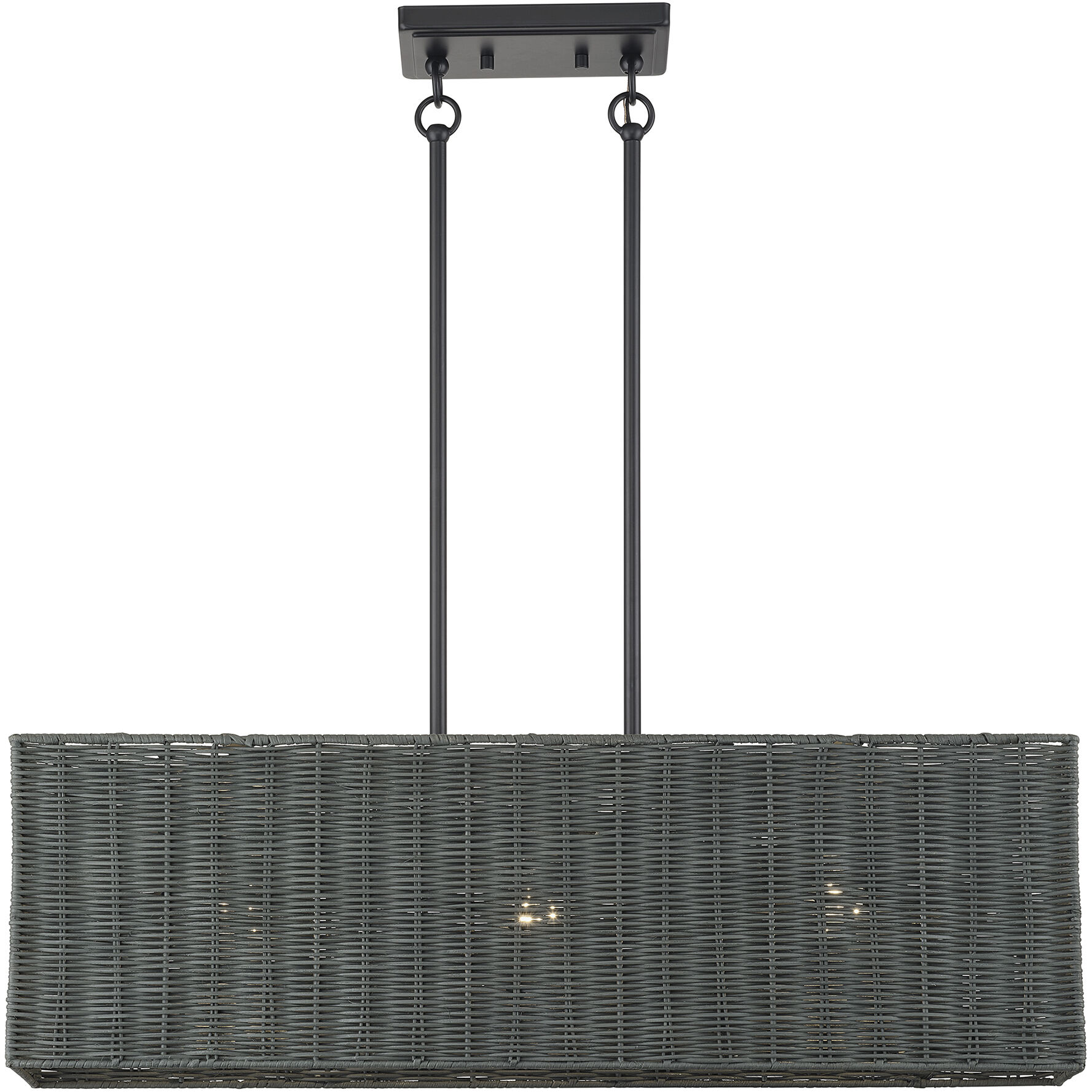 Weavington 3 Light 30 inch Black Linear Chandelier Ceiling Light, Medium