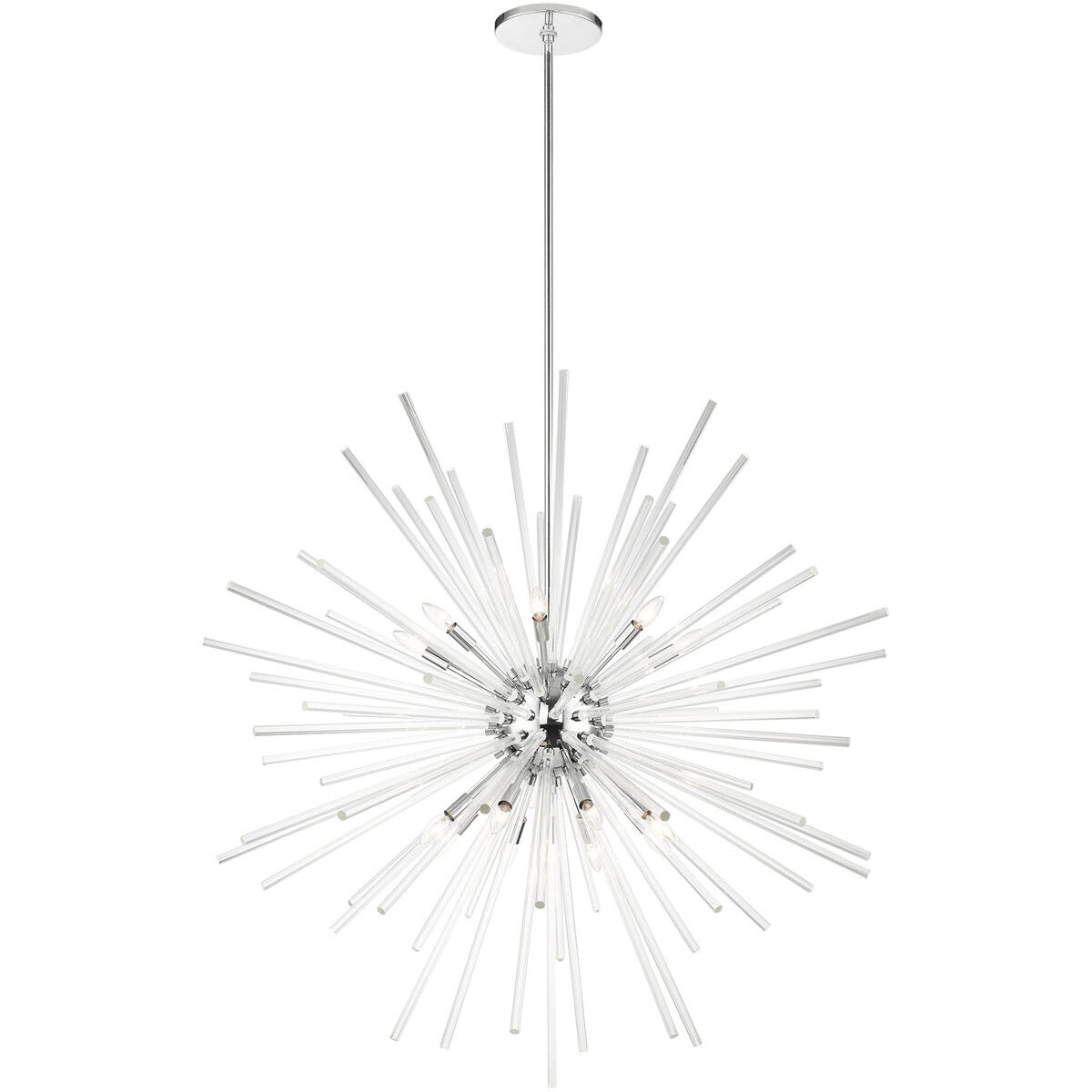 Utopia 16 Light 50 inch Polished Chrome Foyer Pendant Chandelier Ceiling Light