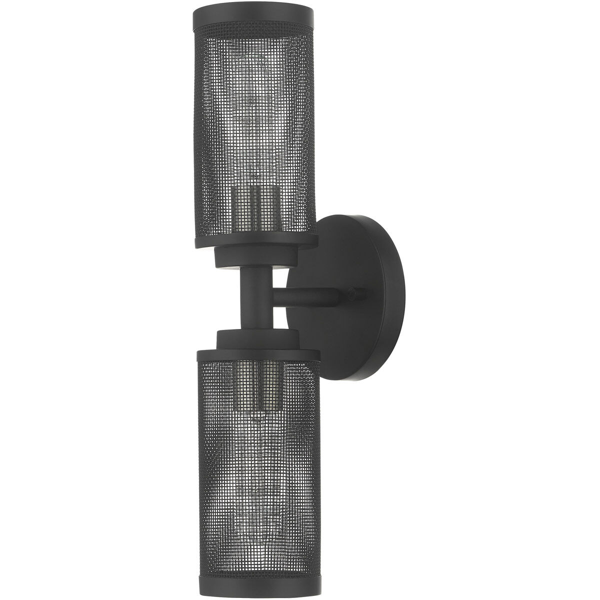 Industro 2 Light 5 inch Black with Brushed Nickel Accents Sconce Wall Light