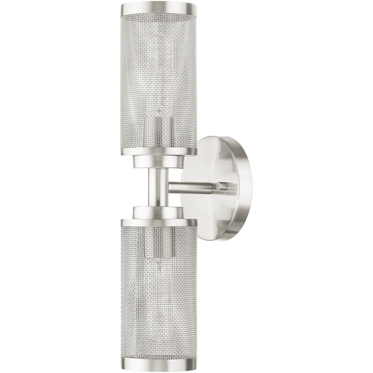 Industro 2 Light 5 inch Brushed Nickel Sconce Wall Light