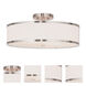 Park Ridge 3 Light 18 inch Brushed Nickel Semi-Flush Mount Ceiling Light