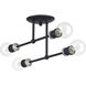 Delacroix 4 Light 17 inch Black with Brushed Nickel Accents Semi-Flush Ceiling Light