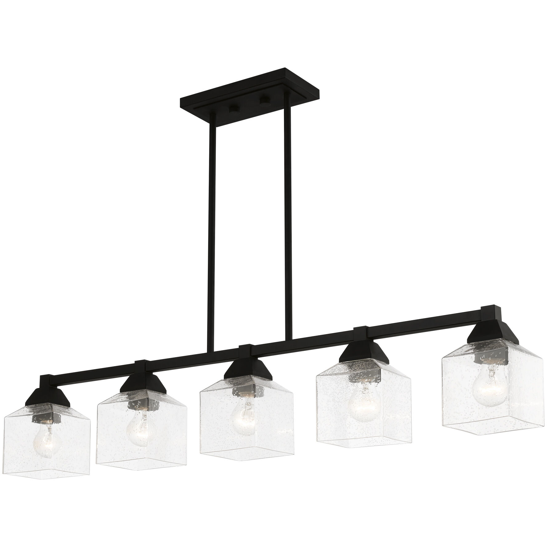 Aragon 5 Light 42 inch Black Linear Chandelier Ceiling Light