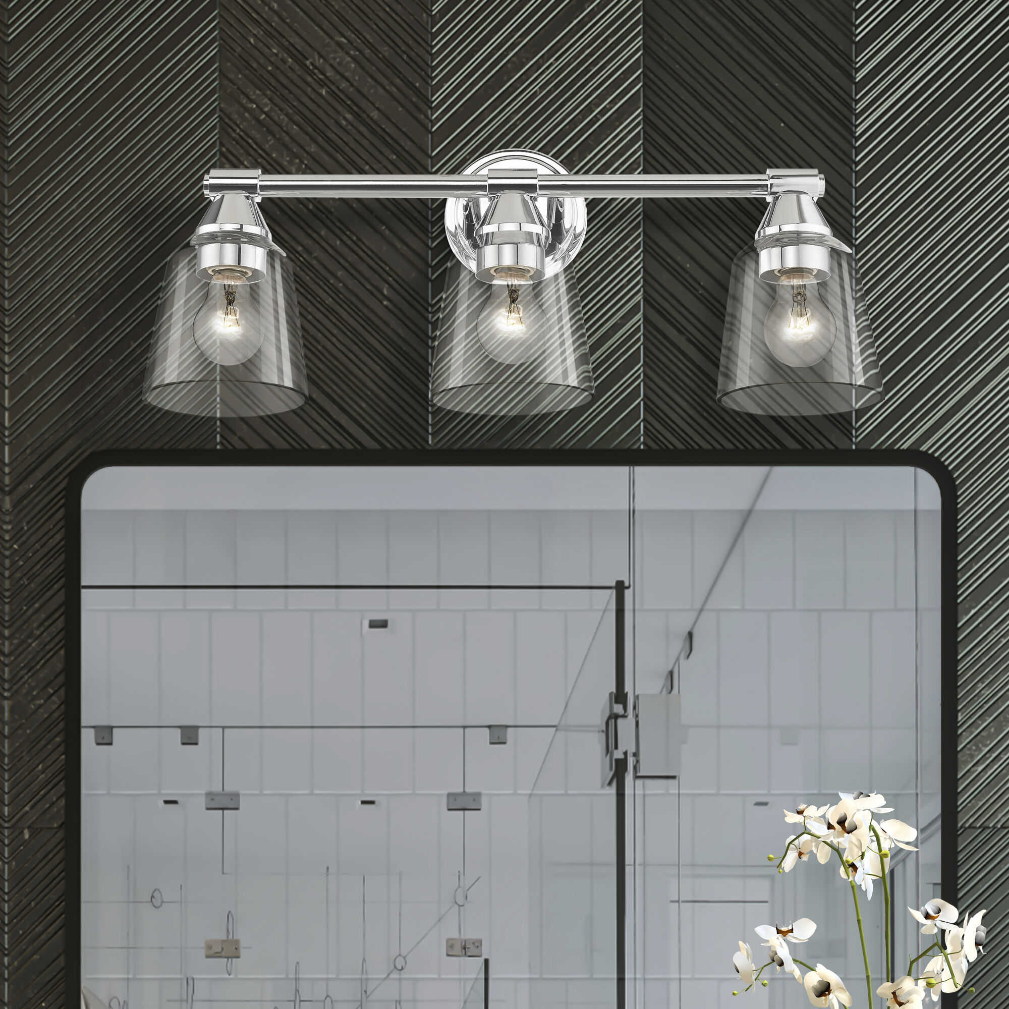 Catania 3 Light 23 inch Polished Chrome Vanity Sconce Wall Light