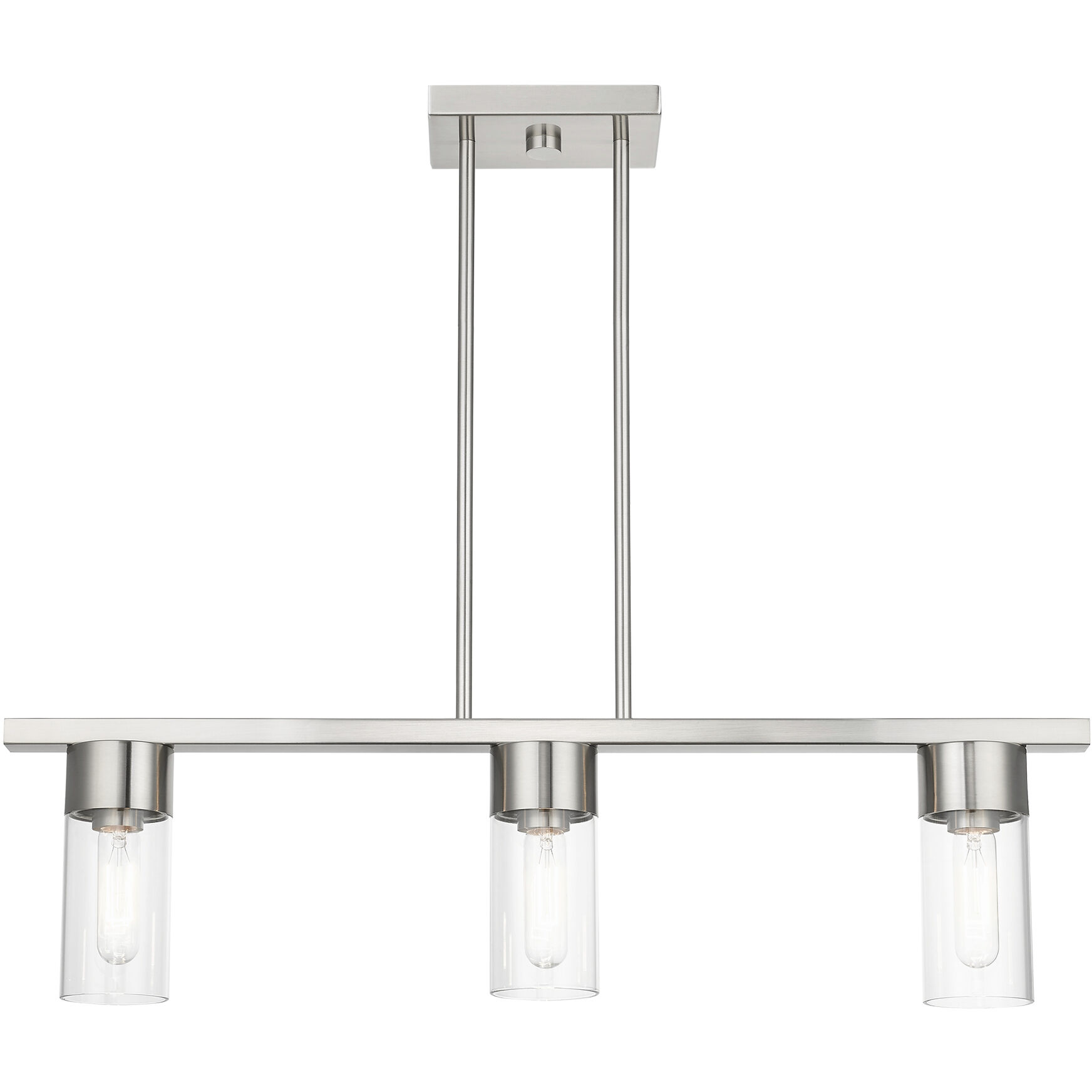 Carson 3 Light 30 inch Brushed Nickel Linear Chandelier Ceiling Light