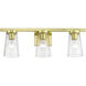 Cityview 3 Light 23 inch Satin Brass Vanity Sconce Wall Light