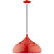 Allison 1 Light 16 inch Shiny Red Mini Pendant Ceiling Light