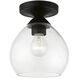 Catania 1 Light 7 inch Black Semi-Flush Ceiling Light