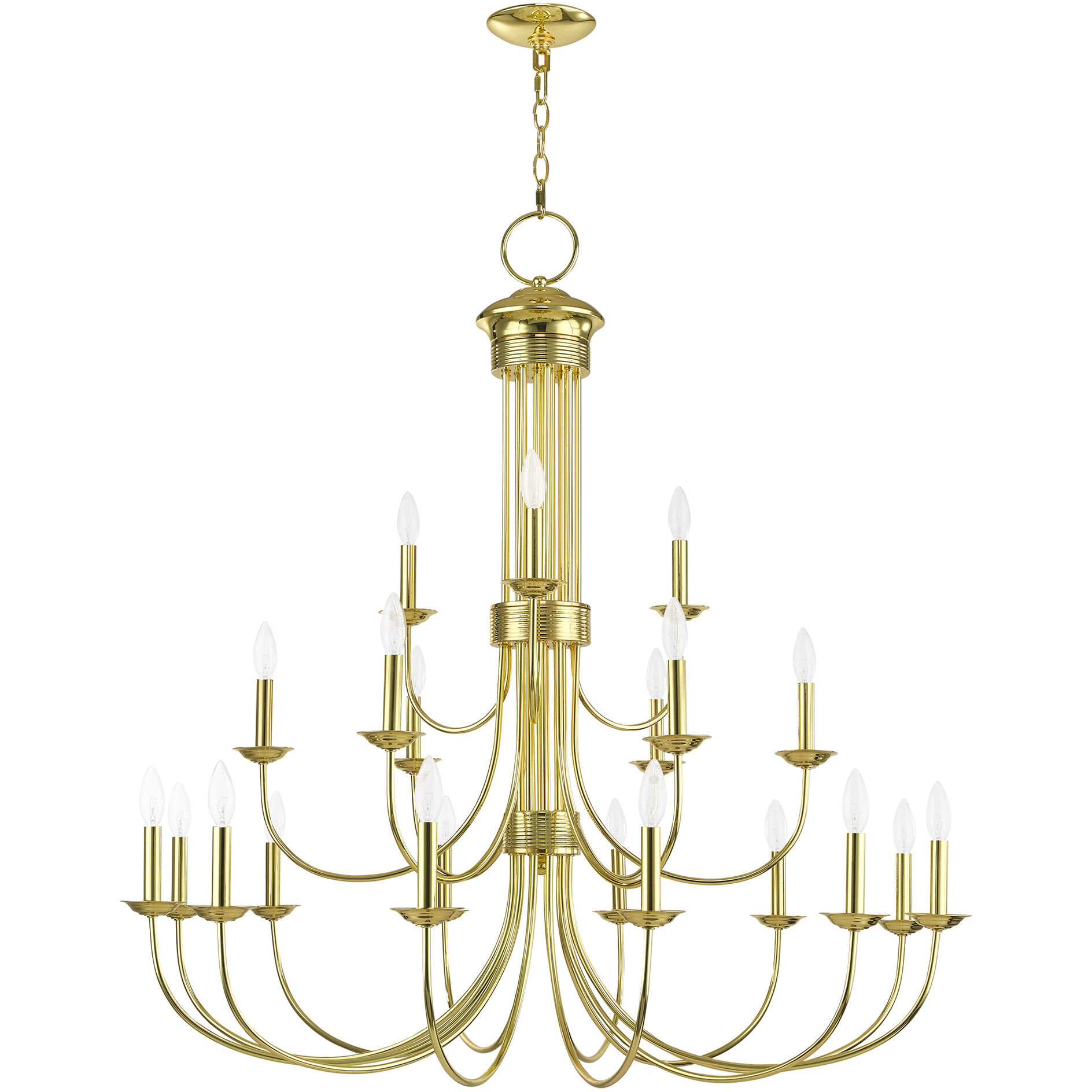 Estate 21 Light 42 inch Polished Brass Foyer Chandelier Ceiling Light