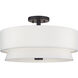 Fontana 4 Light 18 inch Bronze Semi-Flush Ceiling Light