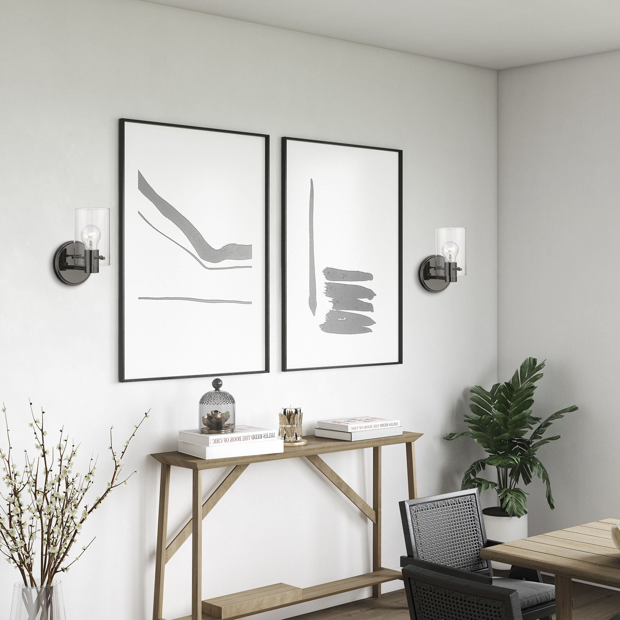 Munich 1 Light 5 inch Black Chrome Single Sconce Wall Light, Single