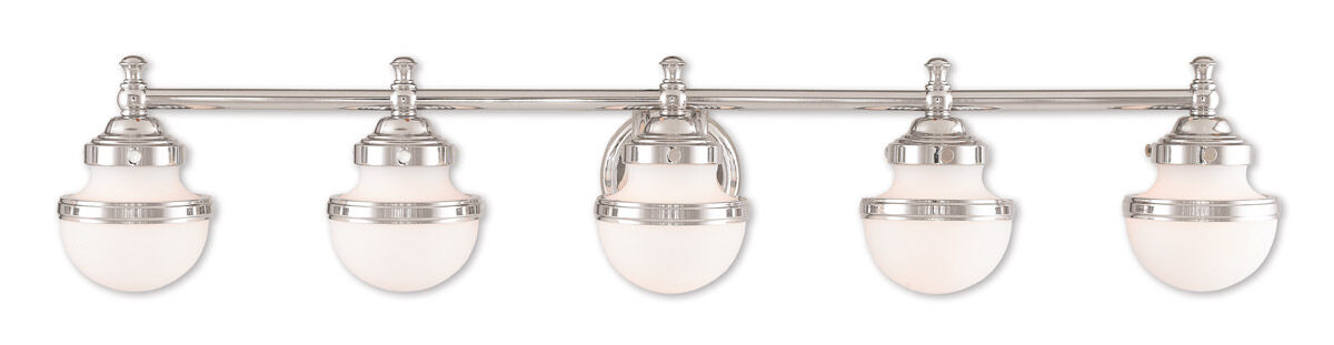 Oldwick 5 Light 43 inch Polished Chrome Bath Vanity Wall Light