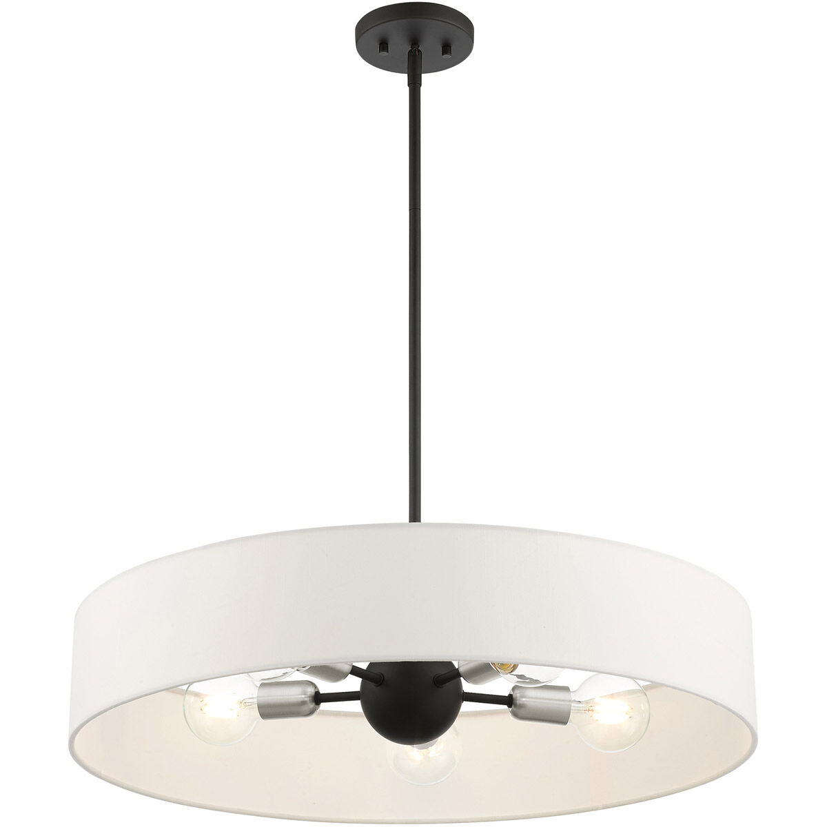 Venlo 5 Light 26 inch Black with Brushed Nickel Accents Pendant Ceiling Light