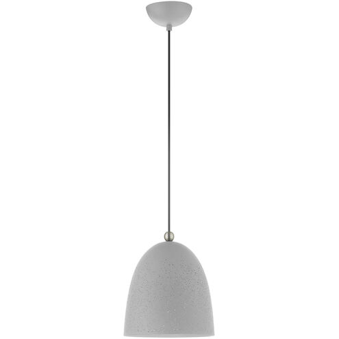 Arlington 1 Light 10 inch Nordic Gray with Brushed Nickel Accents Pendant Ceiling Light