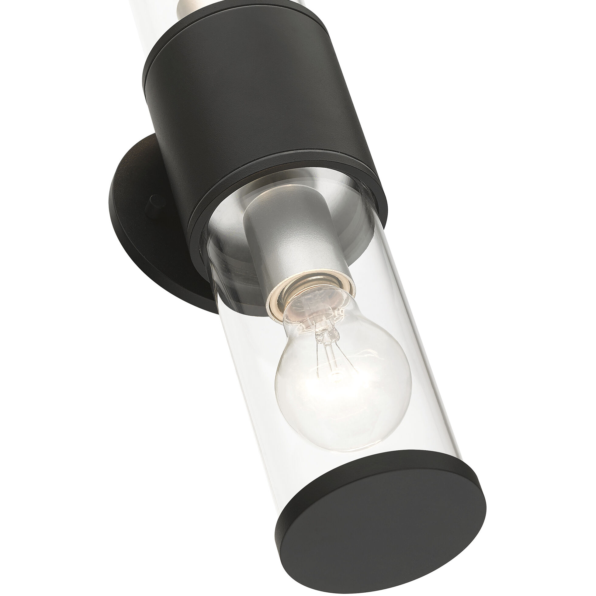 Atlantic 2 Light 17 inch Textured Black with Antique Silver Finish Accents ADA Outdoor Large ADA Wall Lantern Wall Light