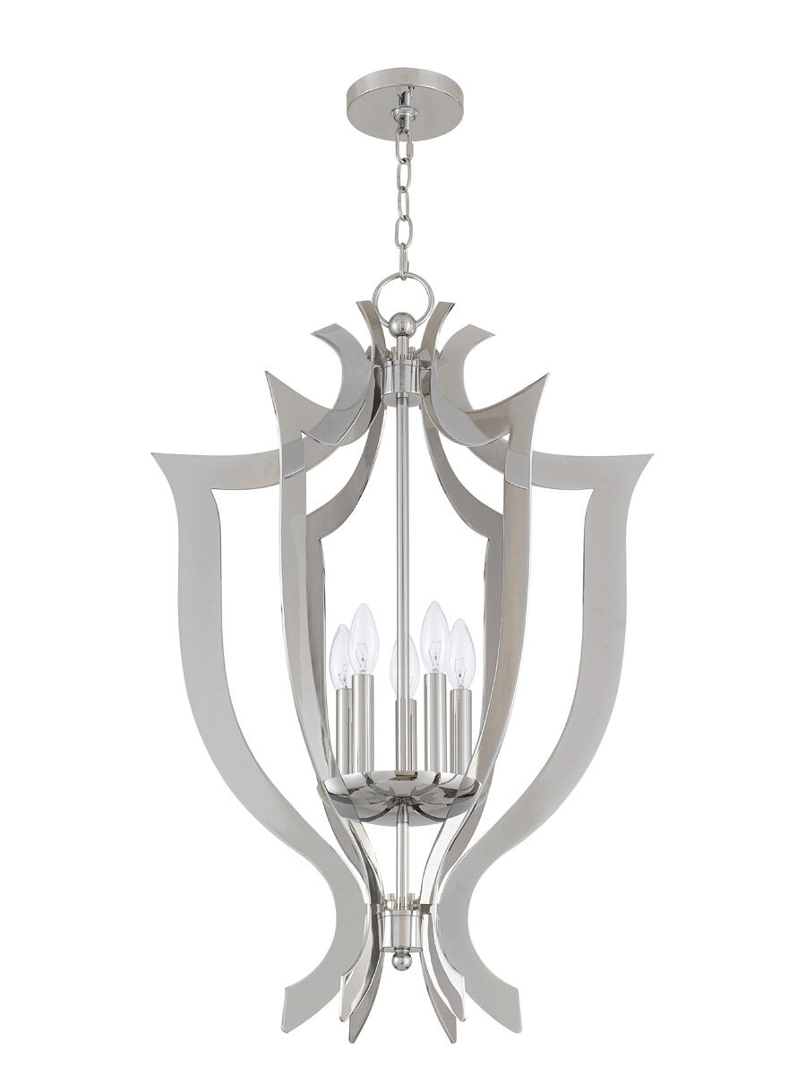 Aldrich 5 Light 21 inch Polished Chrome Lantern Chandelier Ceiling Light