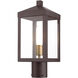 Nyack 1 Light 15.25 inch Bronze with Antique Brass Cluster Small Outdoor Post Top Lantern in Bronze with Antique Brass Cluser