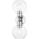 Downtown 2 Light 7 inch Polished Chrome Vanity Sconce Wall Light, Sphere