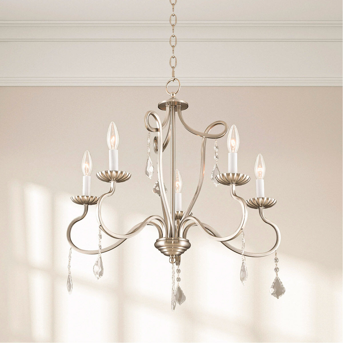 Callisto 5 Light 24 inch Brushed Nickel Chandelier Ceiling Light