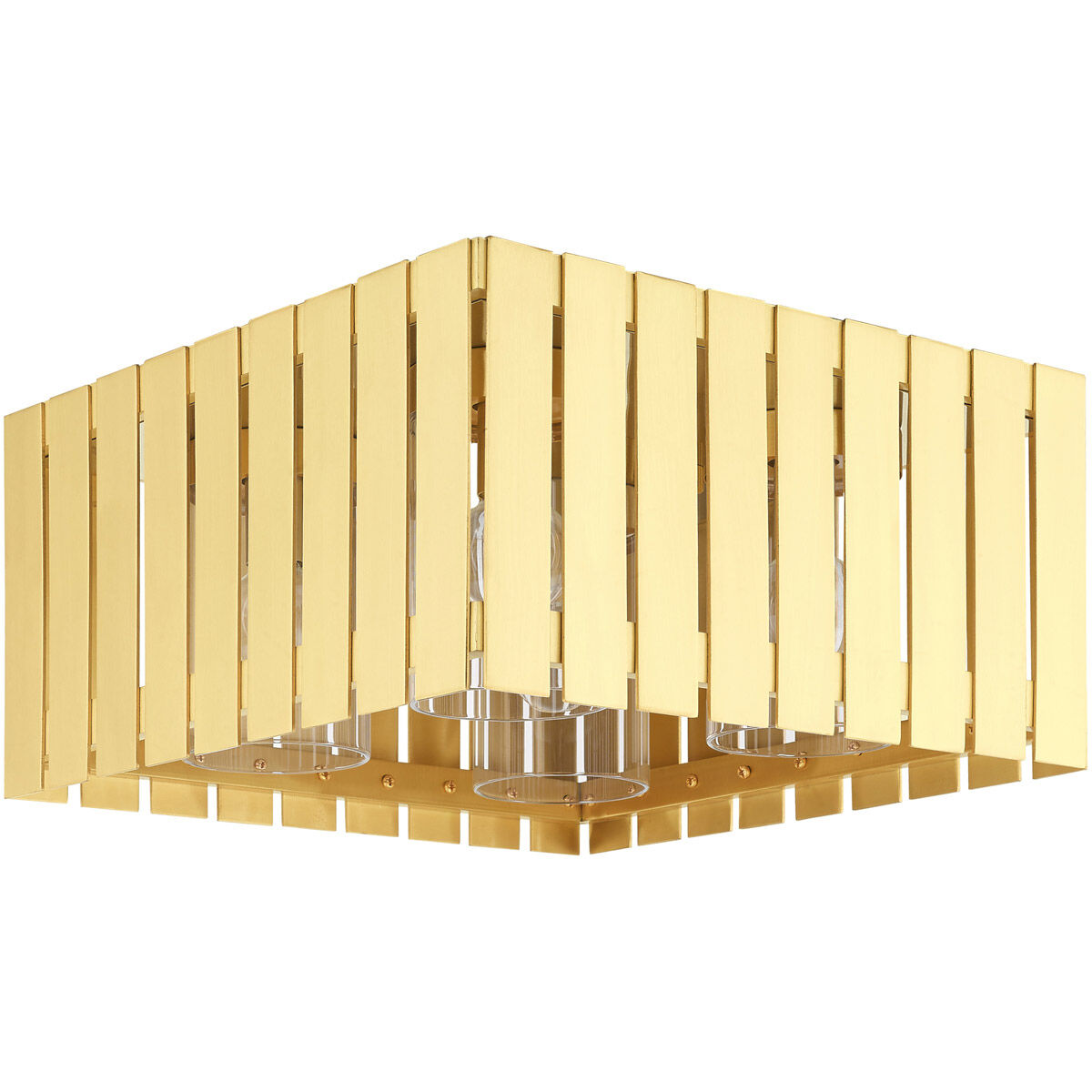 Greenwich 4 Light 13 inch Satin Brass Outdoor Flush Mount