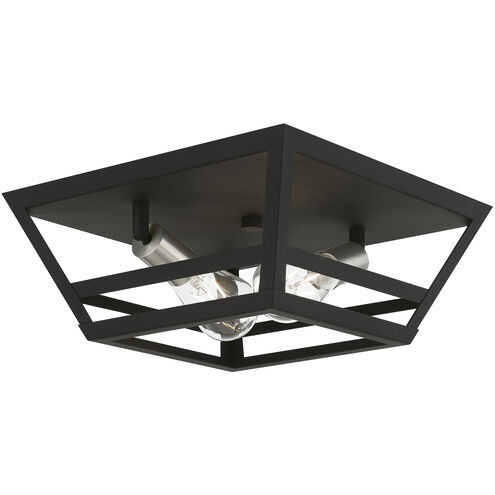 Schofield 2 Light 13 inch Black with Brushed Nickel Accents Flush Mount Ceiling Light