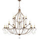 Chesterfield 20 Light 46 inch Hand Applied Venetian Golden Bronze Chandelier Ceiling Light
