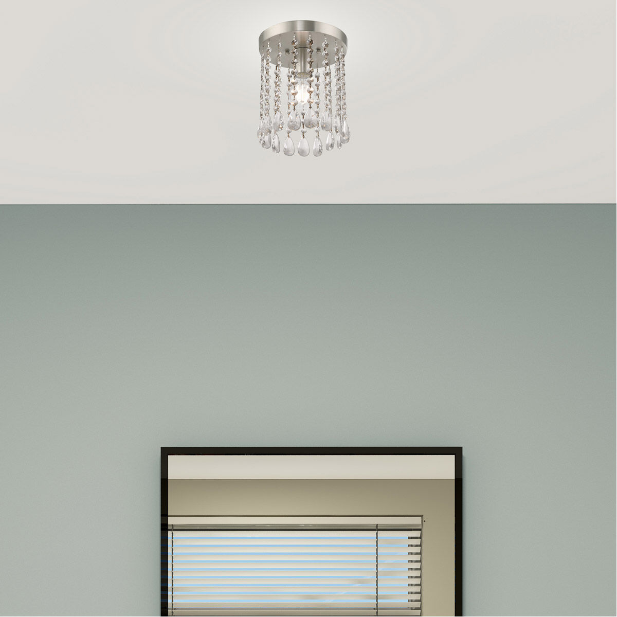 Elizabeth 1 Light 8 inch Brushed Nickel Flush Mount Ceiling Light