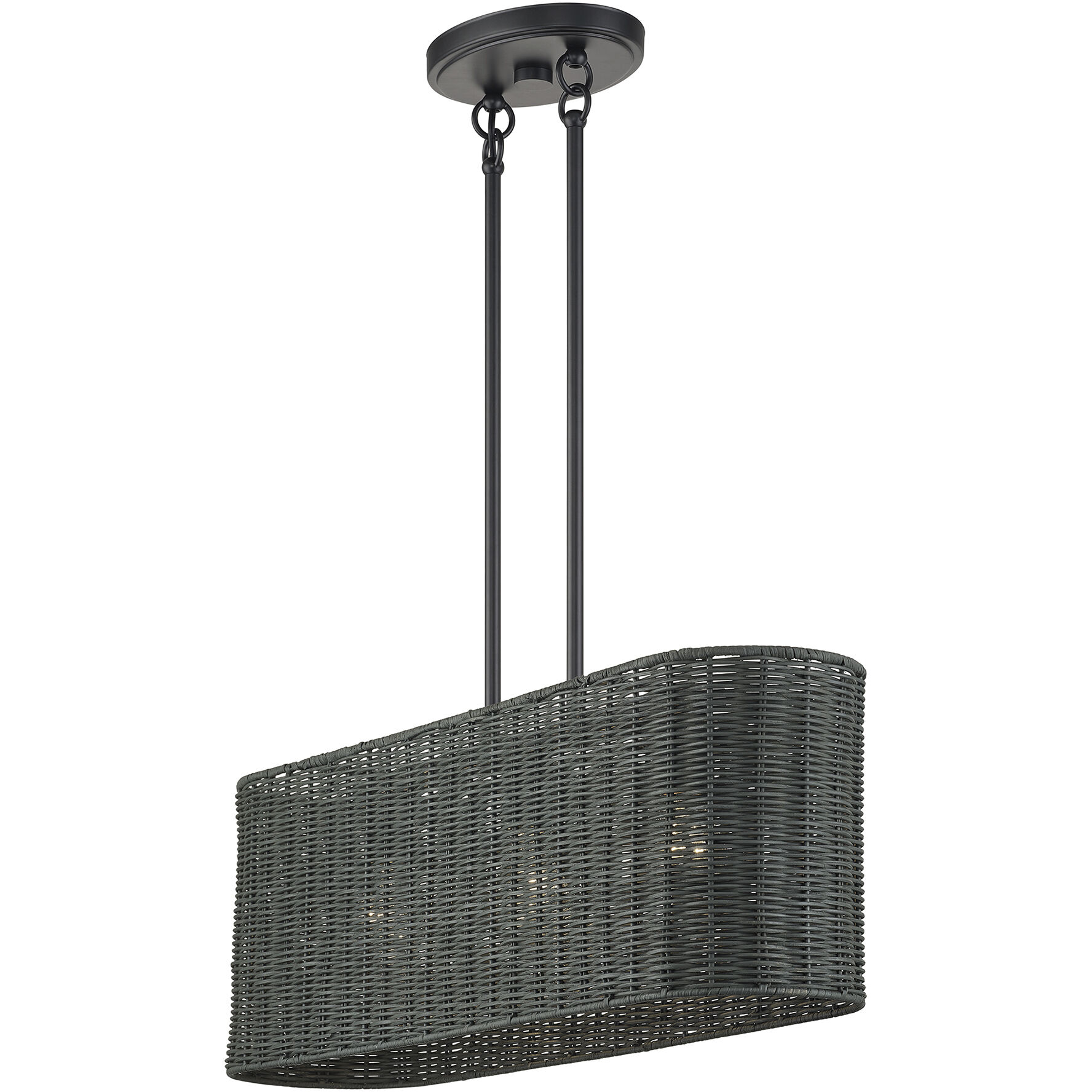 Weavington 3 Light 30 inch Black Linear Chandelier Ceiling Light, Medium