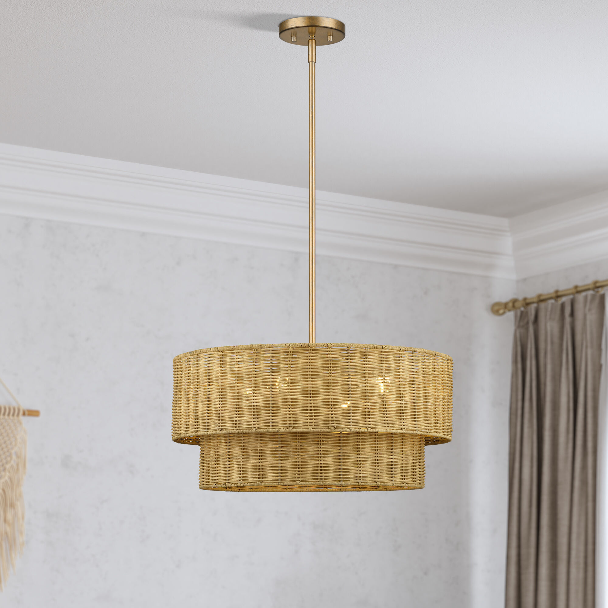 Weavington 4 Light 21 inch Antique Gold Leaf Pendant Chandelier Ceiling Light