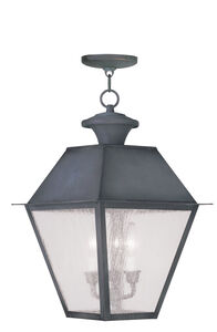 Mansfield 3 Light 12 inch Charcoal Outdoor Pendant Lantern