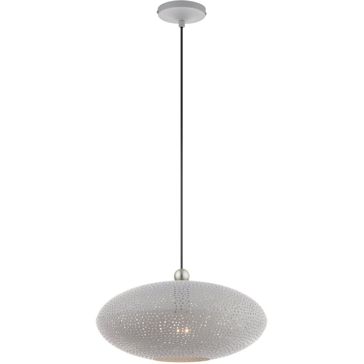 Dublin 1 Light 16 inch Nordic Gray with Brushed Nickel Accents Pendant Ceiling Light