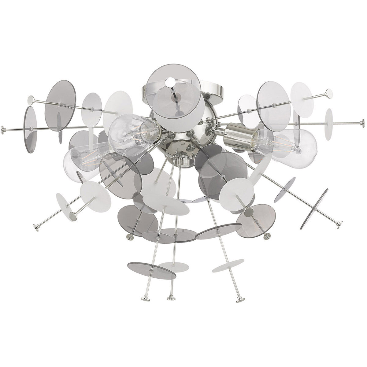 Circulo 4 Light 24 inch Polished Chrome Flush Mount Ceiling Light