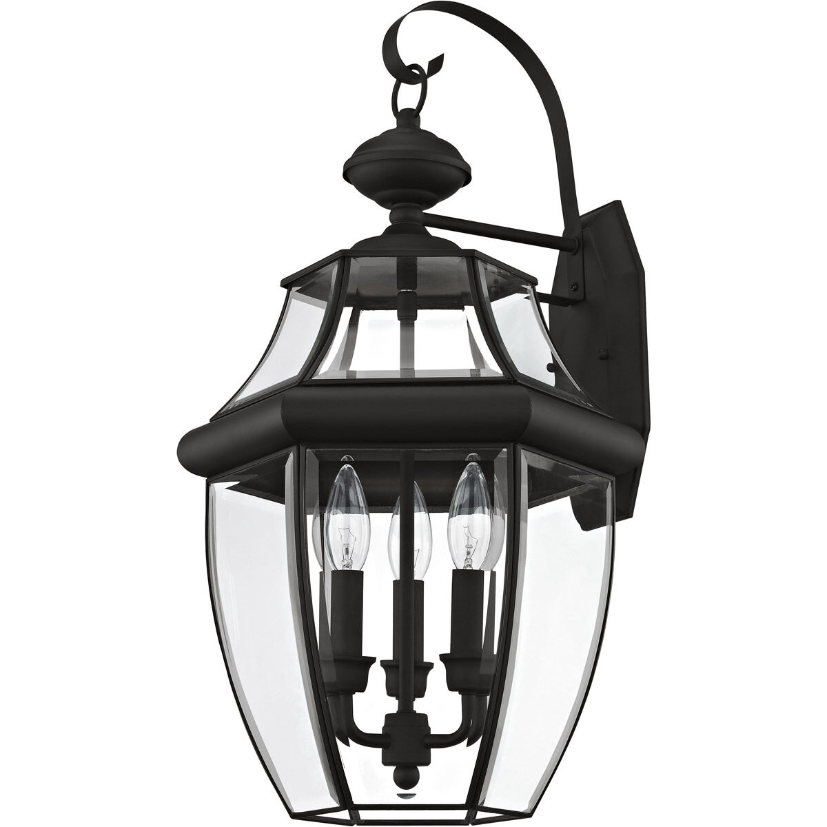 Monterey 3 Light 23 inch Black Outdoor Wall Lantern