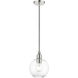 Downtown 1 Light 8 inch Brushed Nickel Pendant Ceiling Light, Sphere