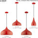 Allison 1 Light 13.75 inch Shiny Red Mini Pendant Ceiling Light