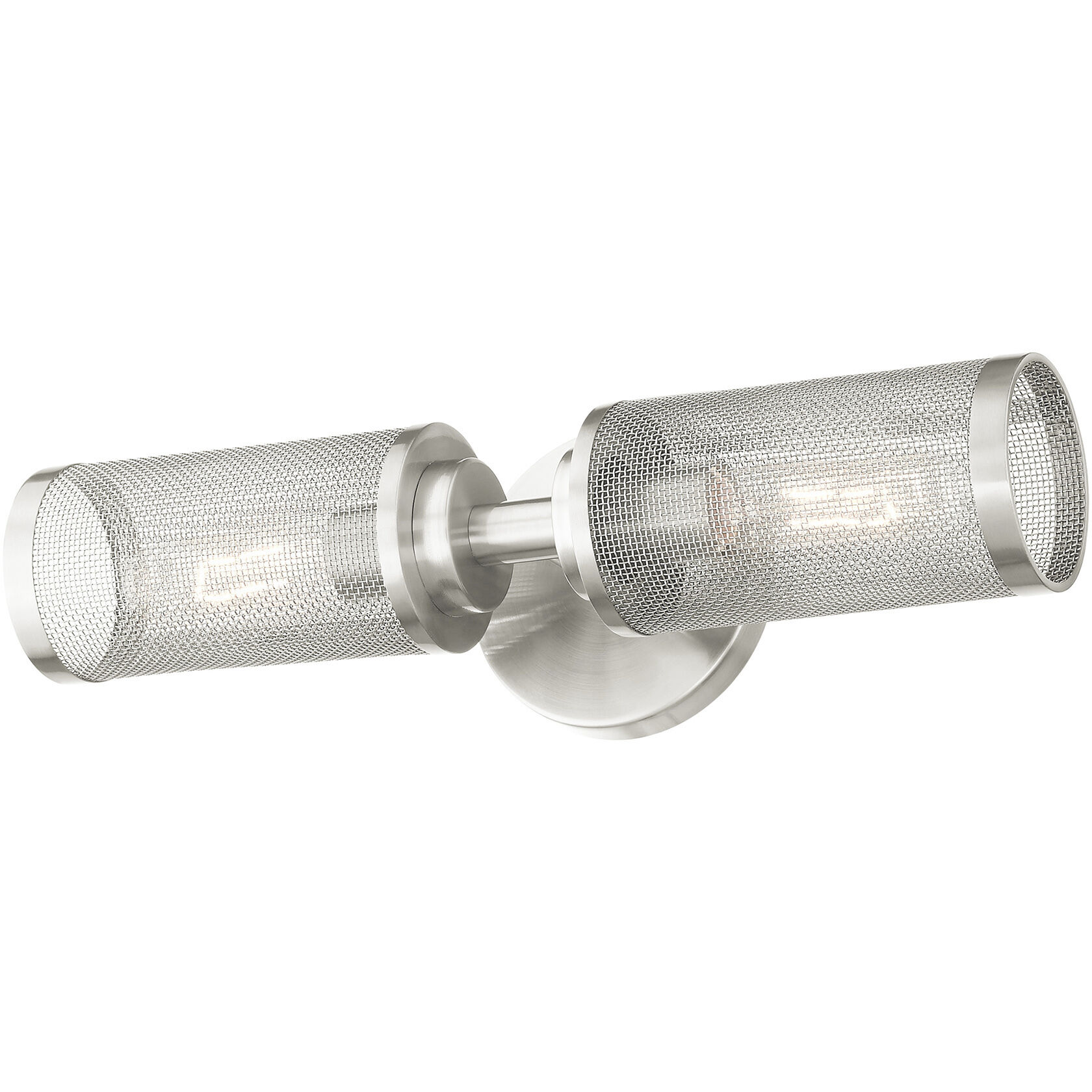 Industro 2 Light 5 inch Brushed Nickel Sconce Wall Light