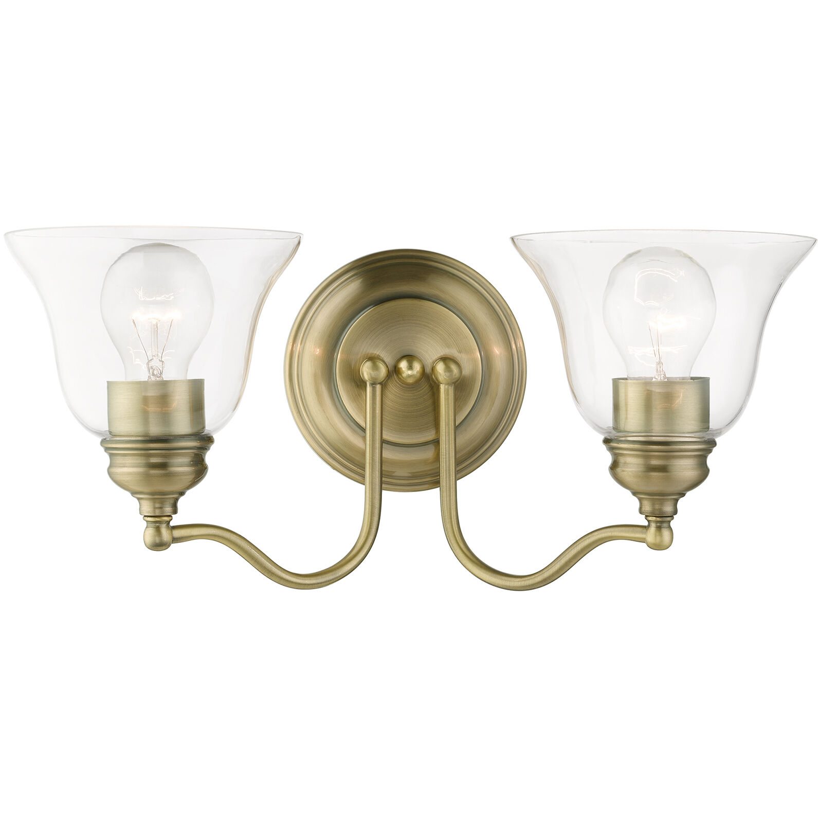 Moreland 2 Light 15 inch Antique Brass Vanity Sconce Wall Light