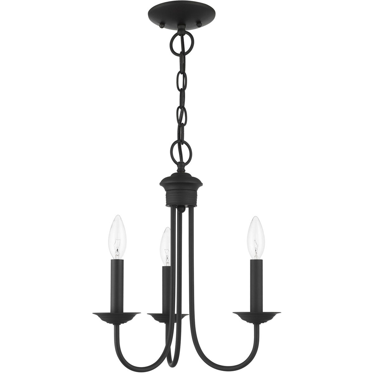 Estate 3 Light 14 inch Black Chandelier Ceiling Light