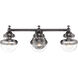 Oldwick 3 Light 24 inch Polished Black Chrome Vanity Sconce Wall Light